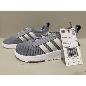 Adidas Kids Gray and White Sneakers
